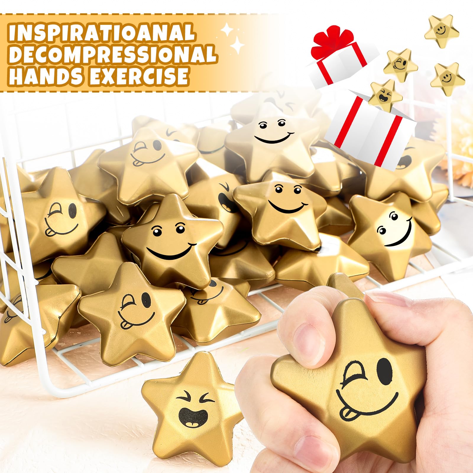 Deekin colorful star stress balls ideal for classroom rewards and fun.