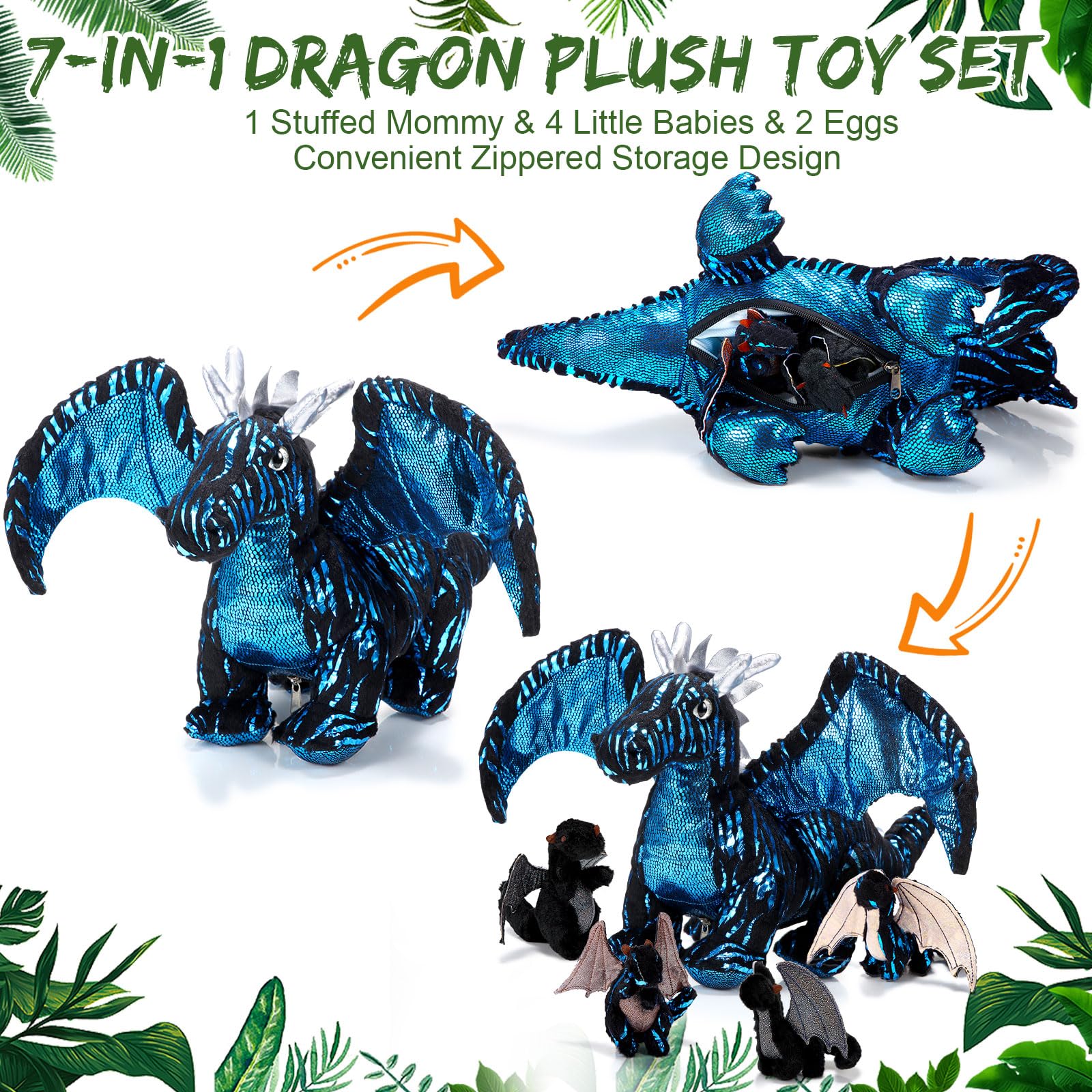 Deekin plush dragon with soft fabric enhances cuddles and comfort.