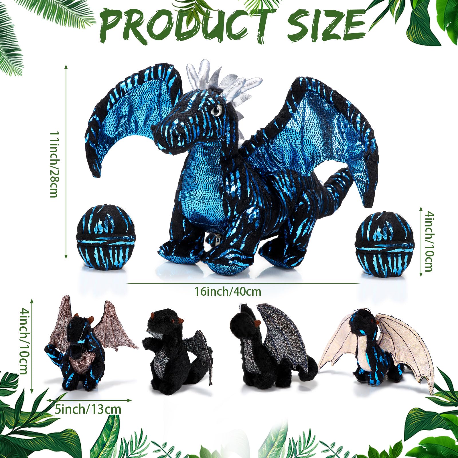 Deekin four baby dragon plush toys provide colorful companions for storytelling.