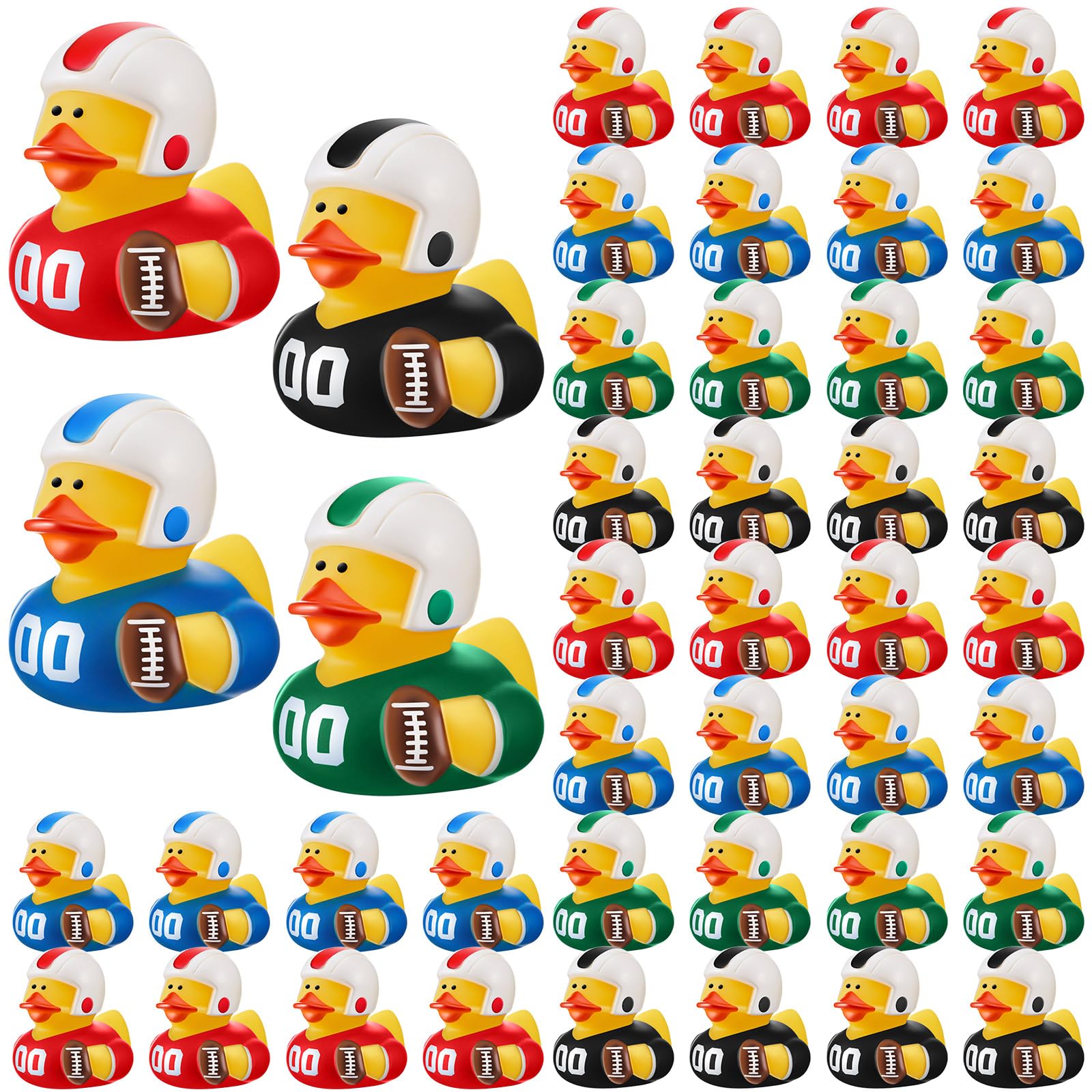 Deekin football rubber duck 2inch front view for party decor.