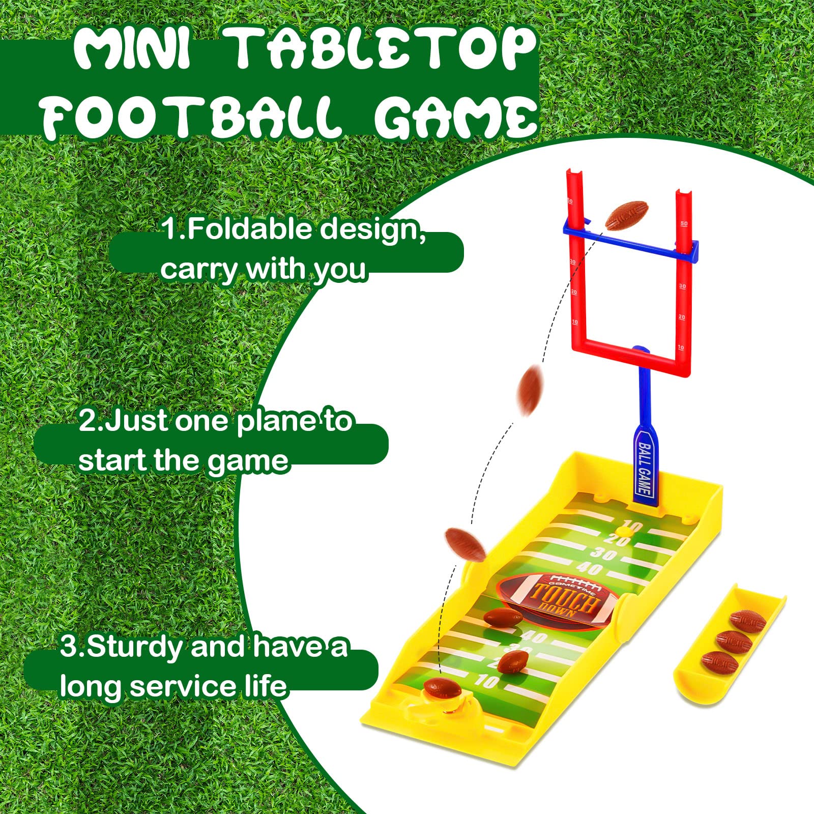 Deekin four-sets football game contents with bases, posts, catapults, and balls for multiplayer fun