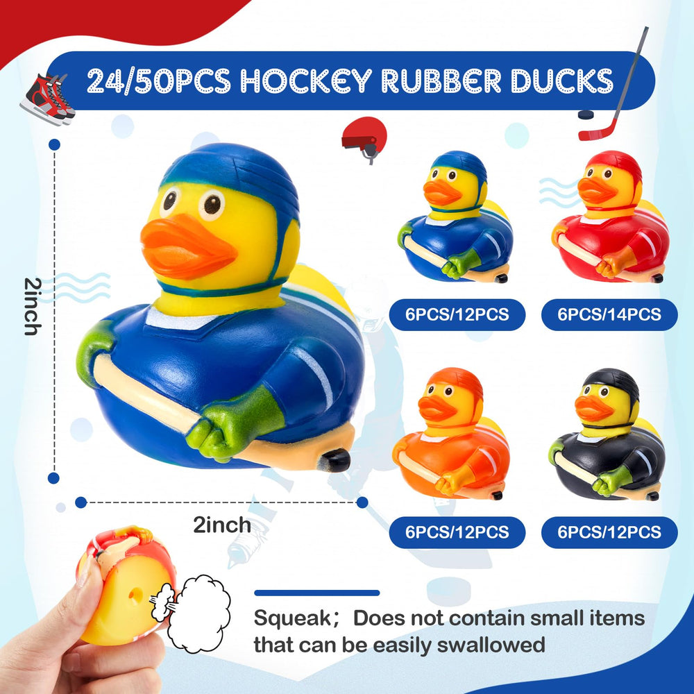 Deekin hockey duck bulk 24pcs pack arranged for team event display.