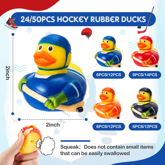 Deekin hockey duck bulk 24pcs pack arranged for team event display.