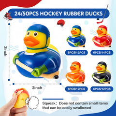 Deekin hockey duck bulk 24pcs pack arranged for team event display.