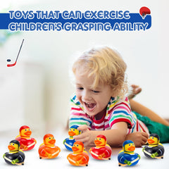 Deekin hockey duck doubles as playful photo props for memories.