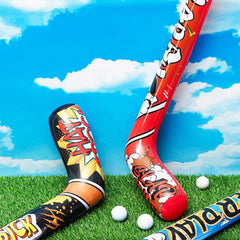 Deekin pink design inflatable hockey stick doubles as décor and toy