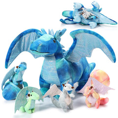 Deekin large dragon plush 16-inch, soft cuddle for playtime and bedtime.