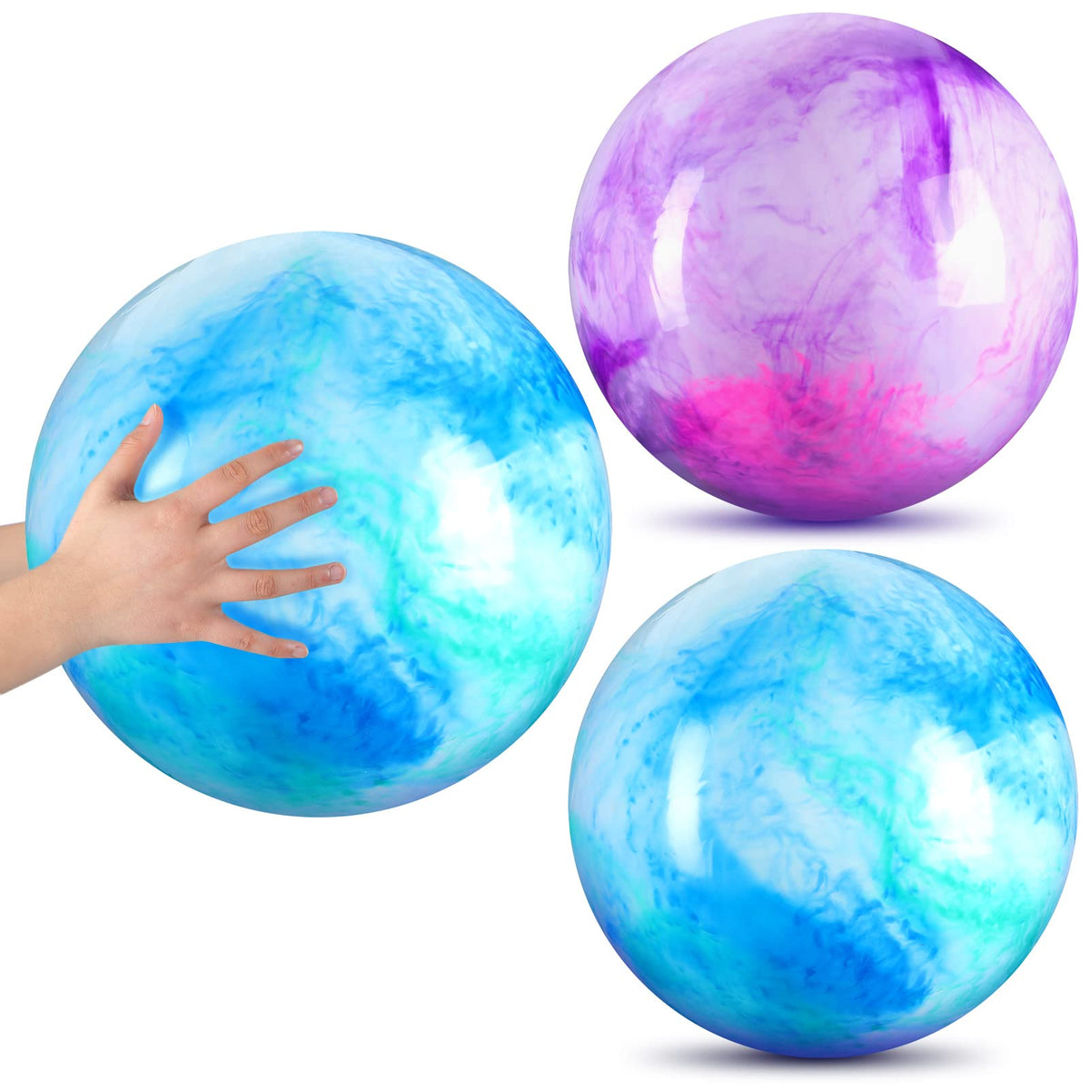 Deekin marbleized bouncy ball blue pattern for lively outdoor play.
