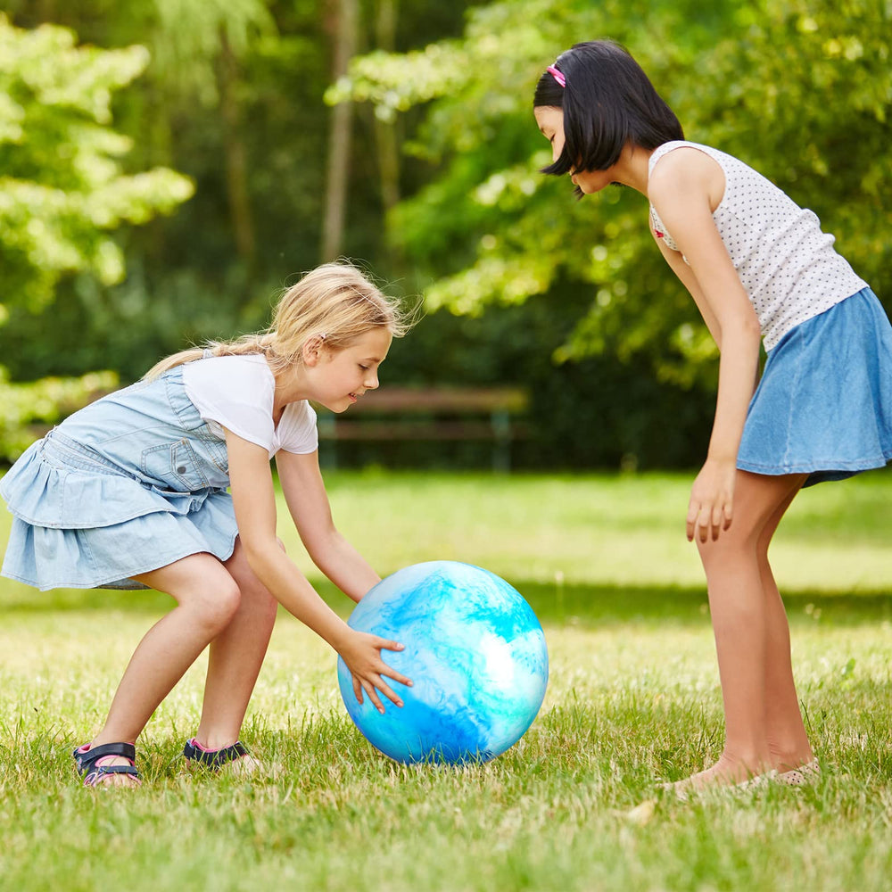 Deekin marbleized bouncy ball supports home balance and playful yoga.