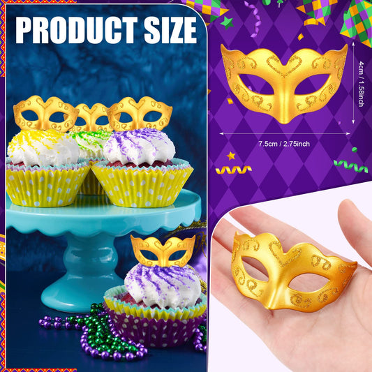 Deekin masquerade mask with pearl and feather for cake toppers.