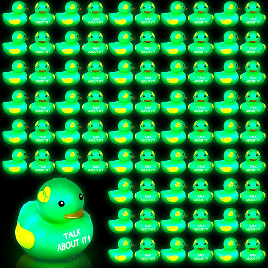 Deekin mental health duck with LED glow for eye-catching awareness displays.