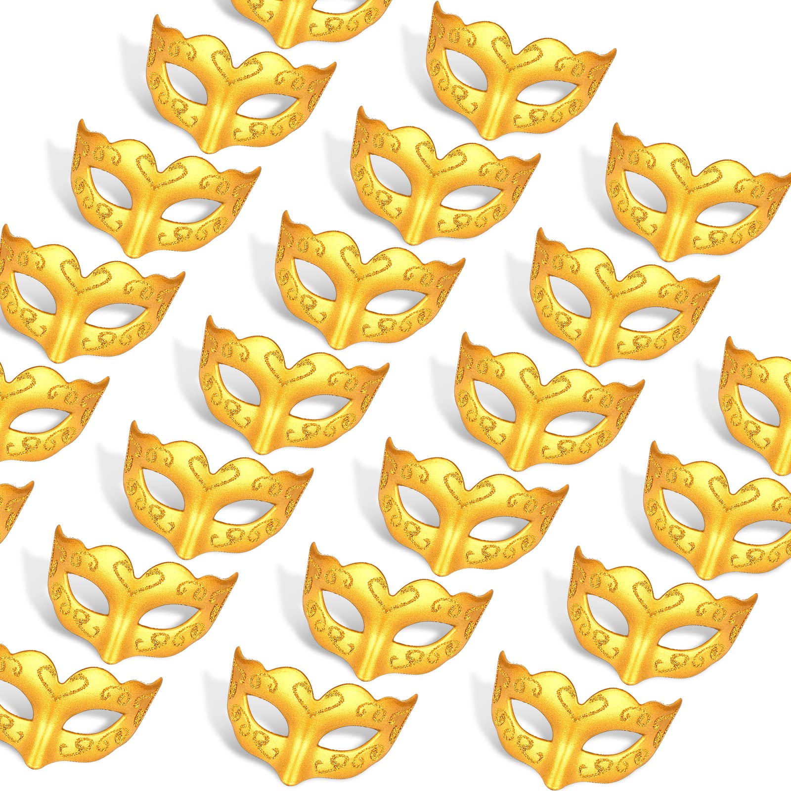 Deekin mini masquerade mask decor with gold finish for elegant table accents.