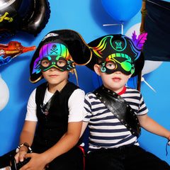 Deekin pirate party decorations gain lively appeal from interactive scratch art.