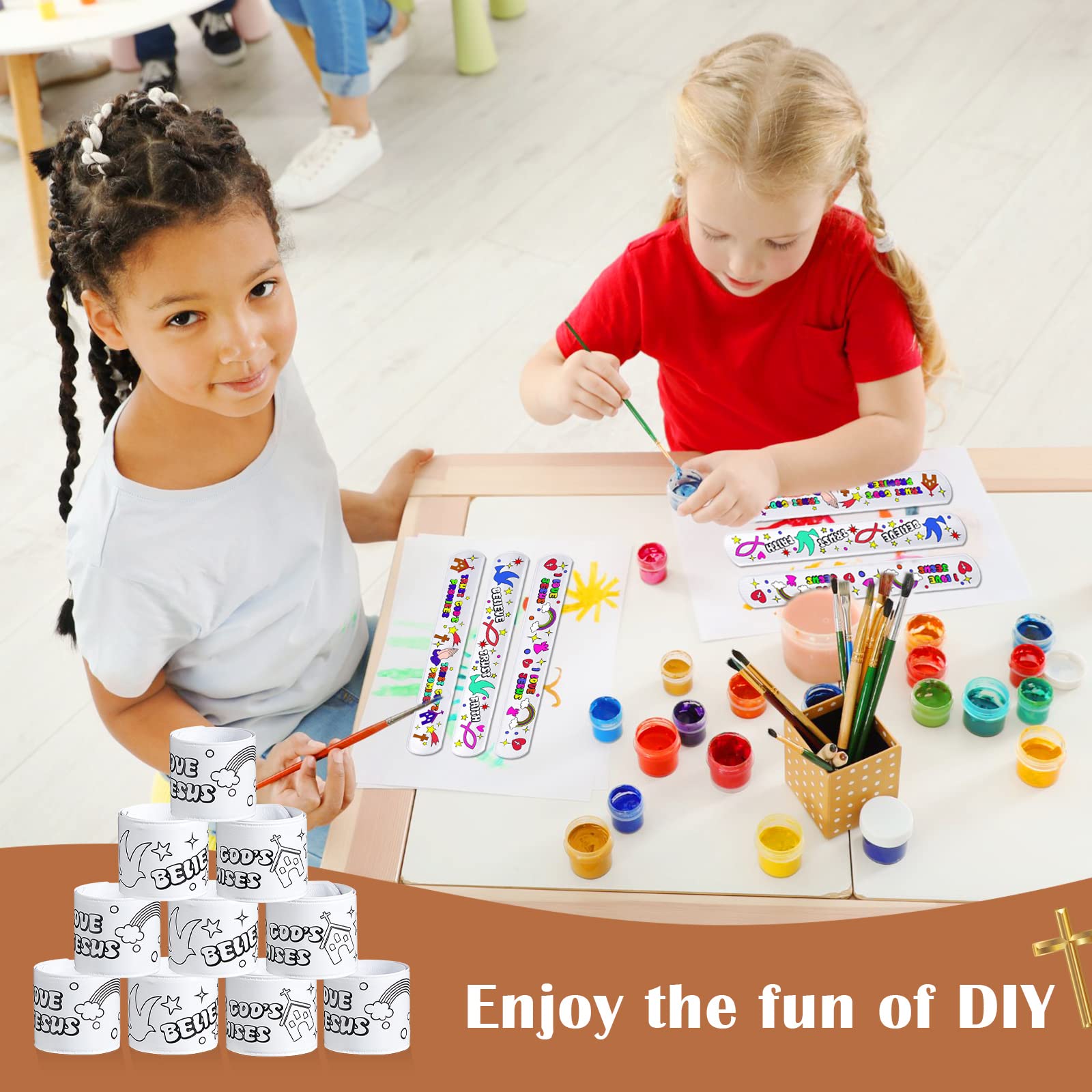 Deekin religious-themed bracelets ideal for Sunday School and church crafts.