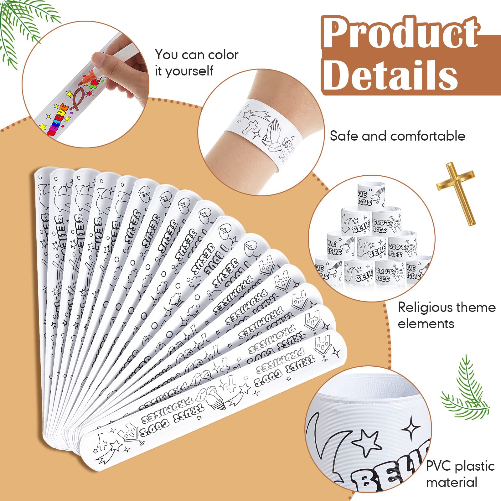 Deekin 8.54x1.18 inch slap bracelets with steel core for durable wear.