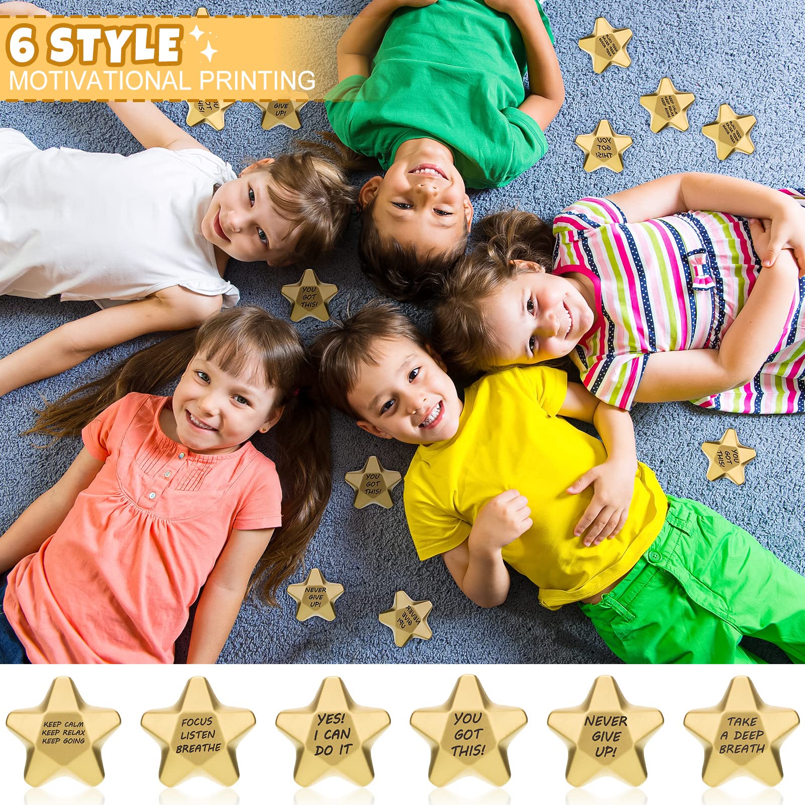 Deekin soft PU foam star stress ball offers a gentle grip.