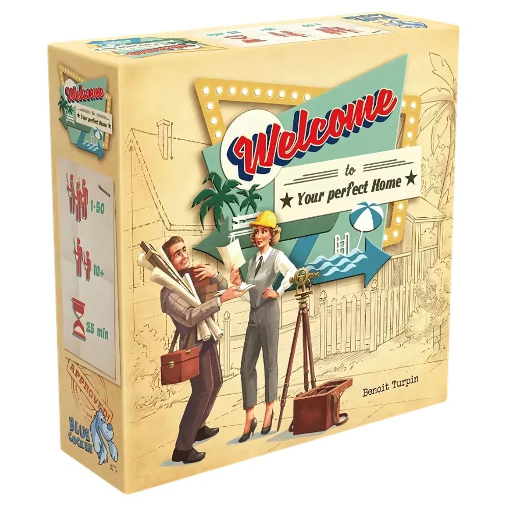 Deep Water Games Welcome To 2nd Edition cover—invites family game night with a sunny planning vibe