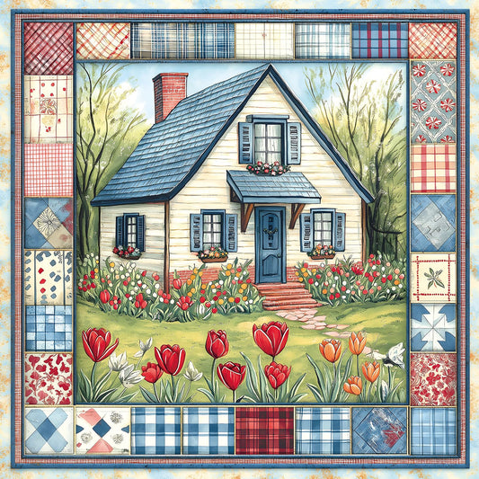 Deepcom Cottage Bloom puzzle cover, inviting relaxing solo puzzle time at home.