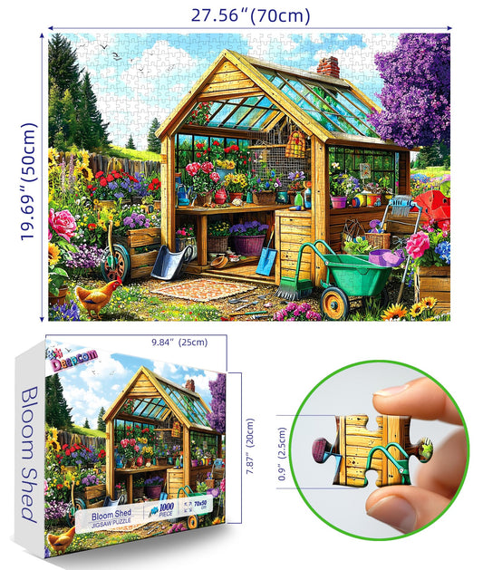 Deepcom floral and tool scene puzzle ideal for relaxed evenings and concentration