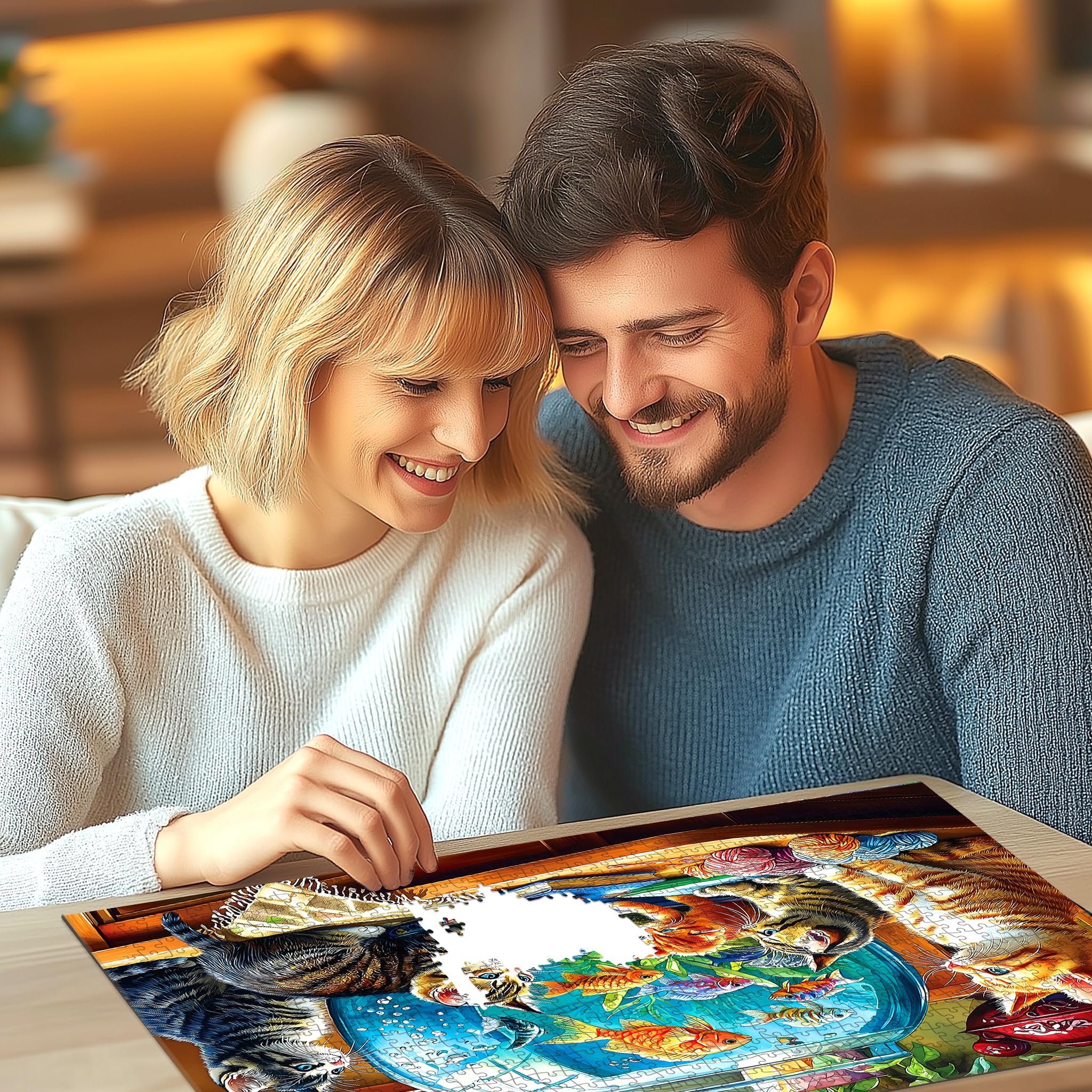 Deepcom 1000-piece puzzle, large format for tabletop group sessions and detailed work