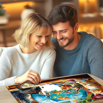 Deepcom 1000-piece puzzle, large format for tabletop group sessions and detailed work