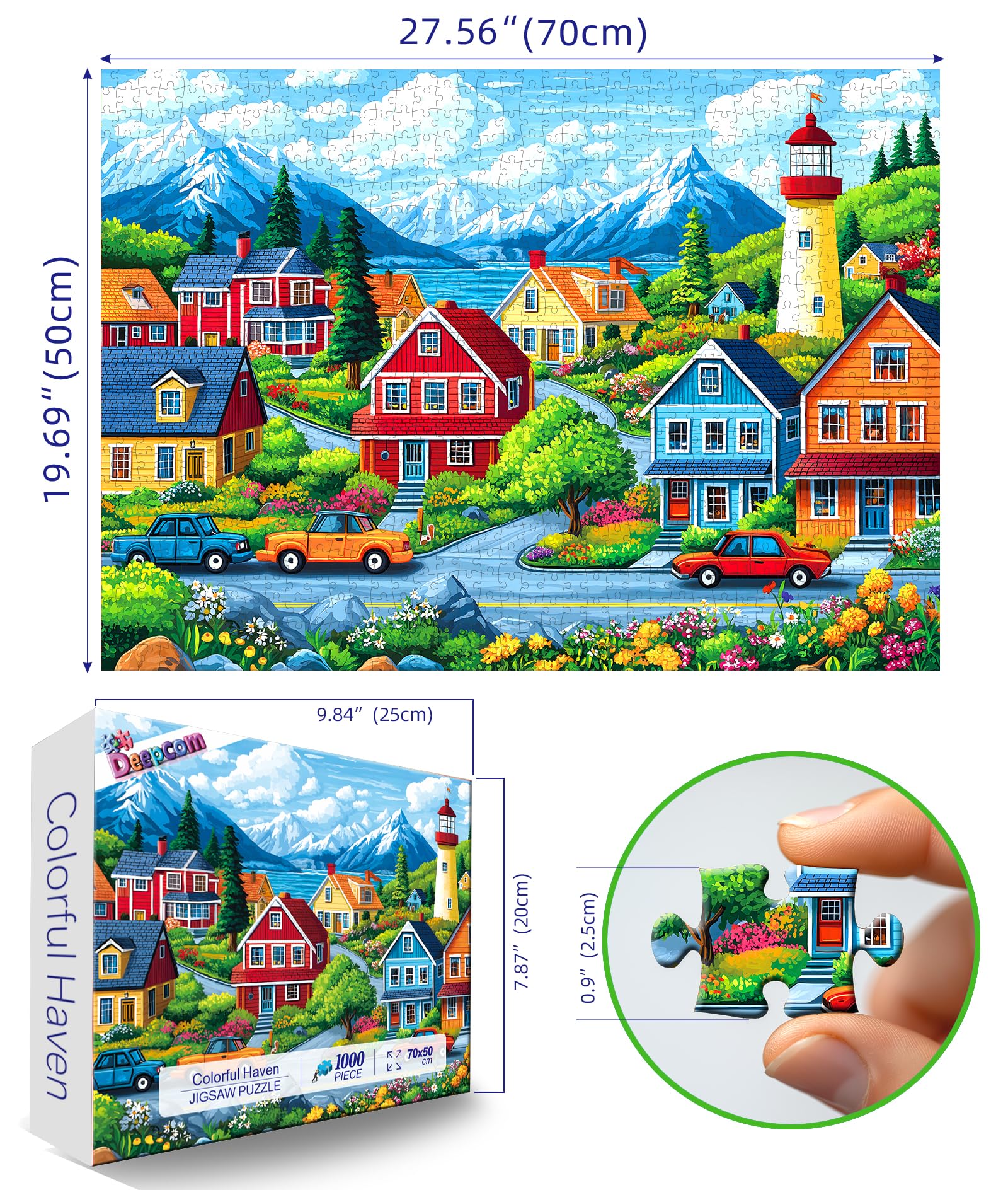 Deepcom lighthouse and mountain view puzzle highlights detailed scenery for quiet evenings.