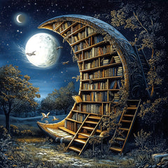 Deepcom Moonlit Book Haven puzzle cover supports mindful relaxation during evenings.