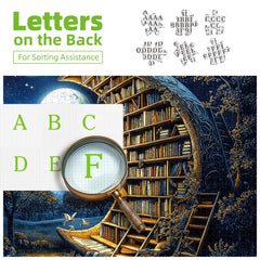 Deepcom Moonlit Book Haven puzzle edges and matte finish ease viewing.