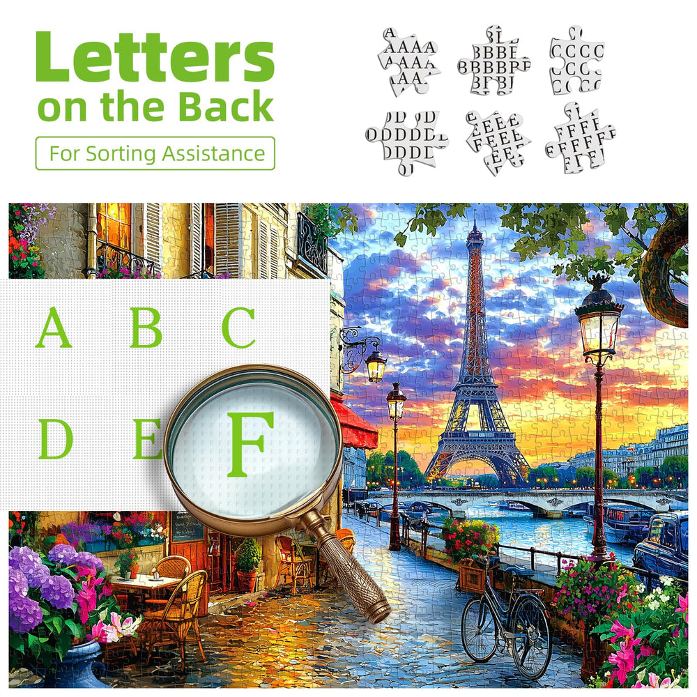 Deepcom 1000-piece puzzle on table, pieces interlock for smooth puzzling.