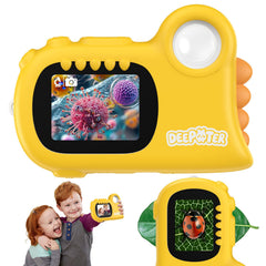 Deepoter 2-in-1 microscope with screen view for kid-friendly observations.