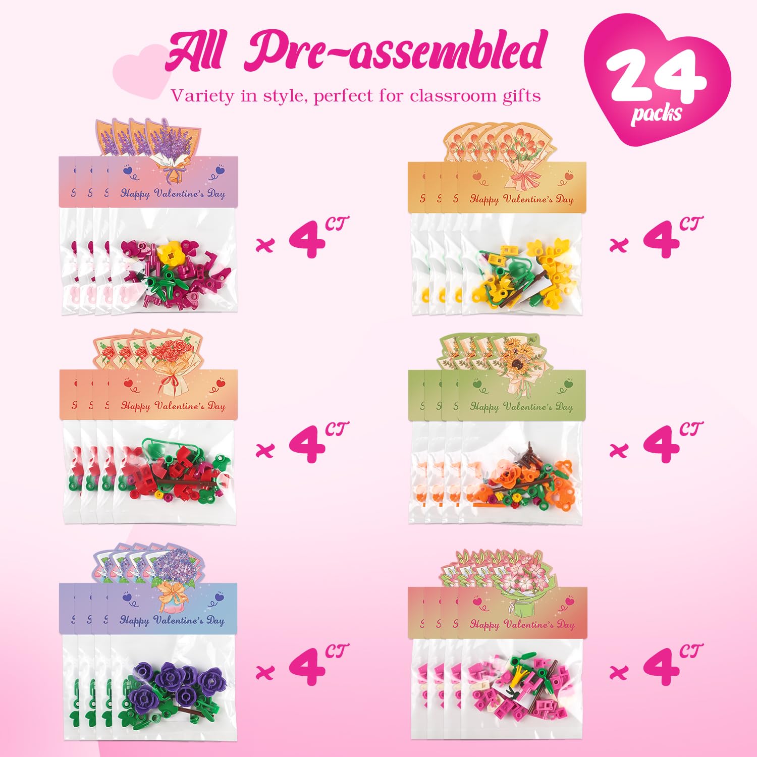 Deerher flower block crafts with varied designs fueling creativity during craft time.