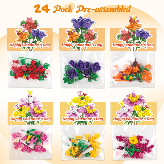 Deerher Valentine’s flower-block-kit-card: supports creative classroom exchanges.