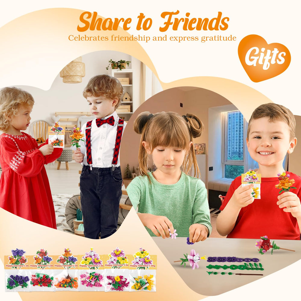 Deerher Valentine’s flower-block-kit-card: enjoyable crafting during school celebrations.
