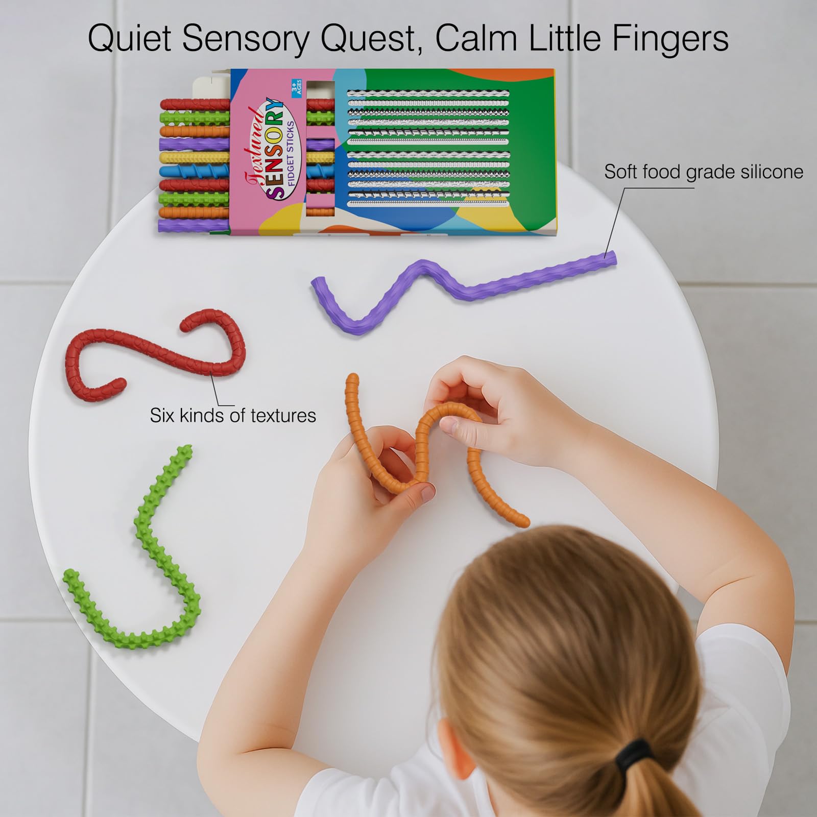 DEFXIER calming fidget sticks easing anxiety in classroom or travel.