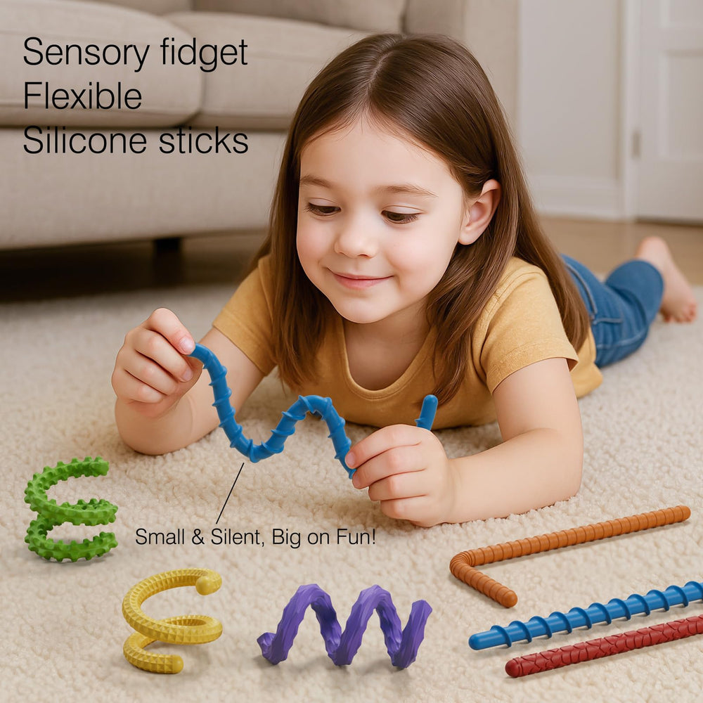 DEFXIER silicone textured fidget stick twist for tactile stimulation