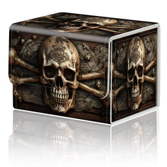 DEGDFSGR storage box with pirate skull pattern and magnetic closure keeps cards secure.