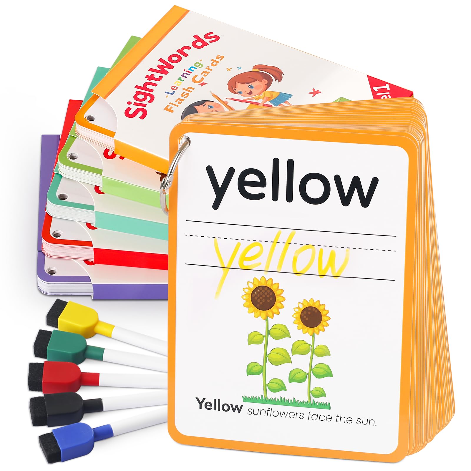 DEGIDEGI big-size sight words flash cards displaying 250 Dolch words for reading practice