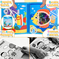 DEGIDEGI Busy Book soft felt material, safe for little hands and mess-free play.