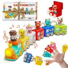 DEGIDEGI Montessori train set with lights and sounds for curious toddlers.
