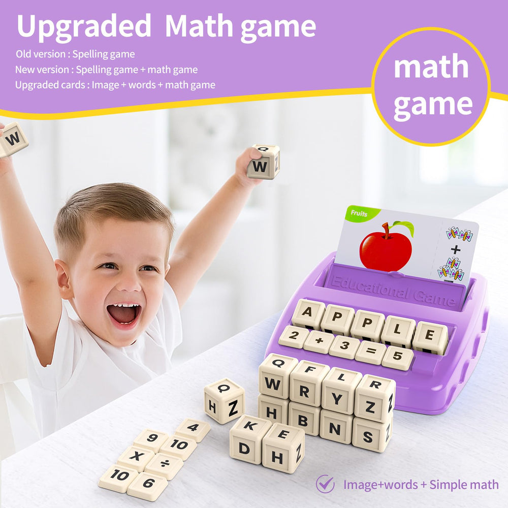 DEGIDEGI spelling and reading toy showing word formation in a colorful layout.