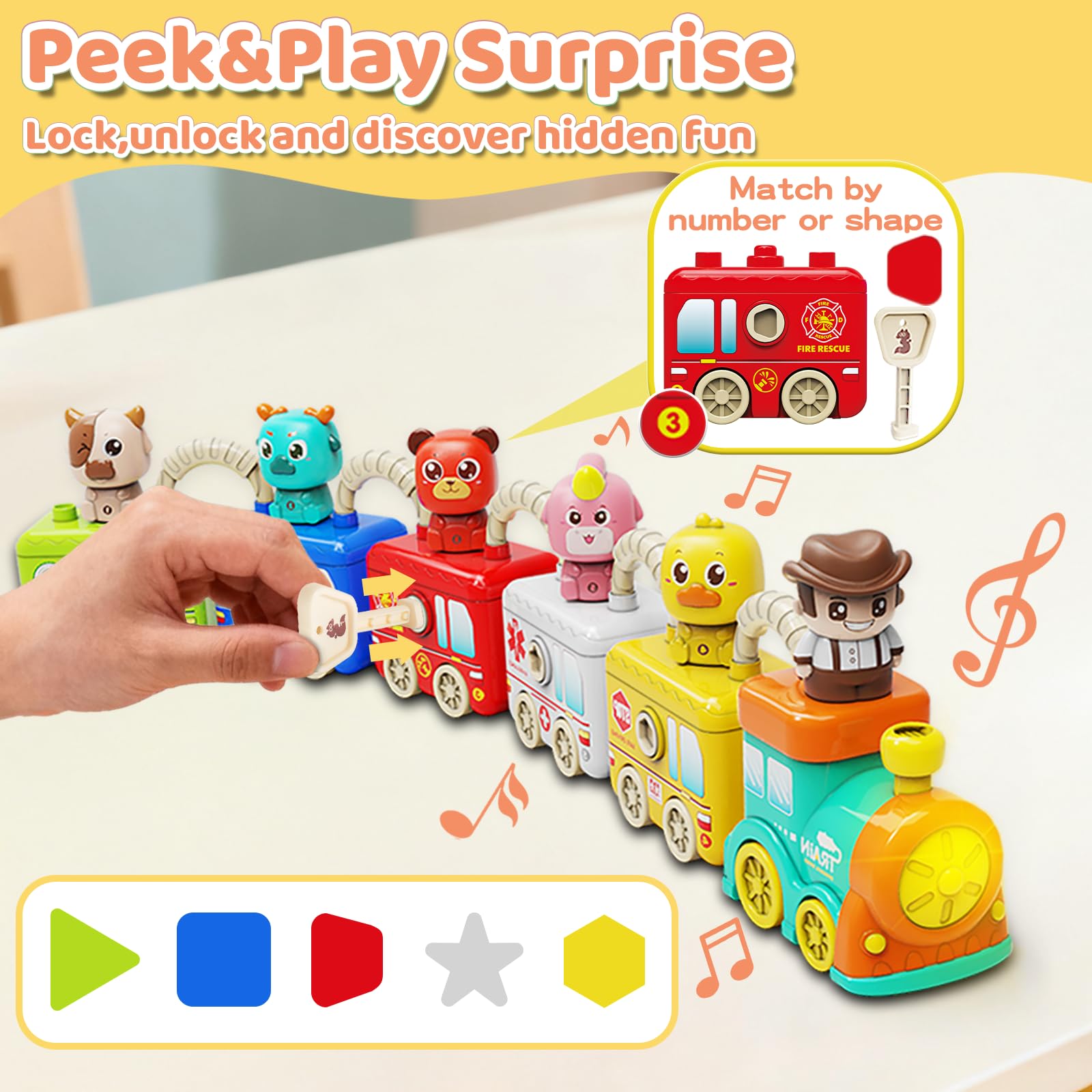 DEGIDEGI school bus lights support color sorting and learning.