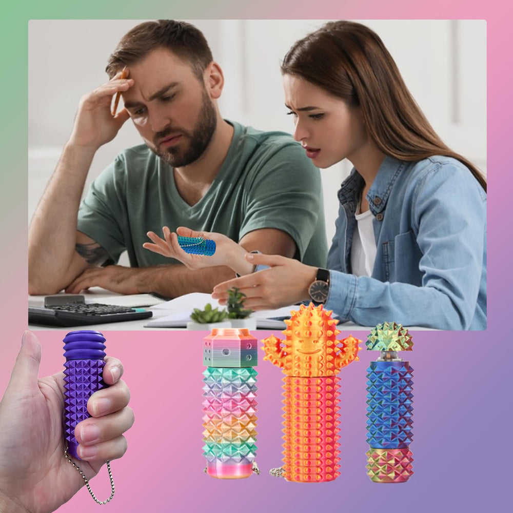 Deiviko spiky grippie stim keychain pendant offers calming sensory input.