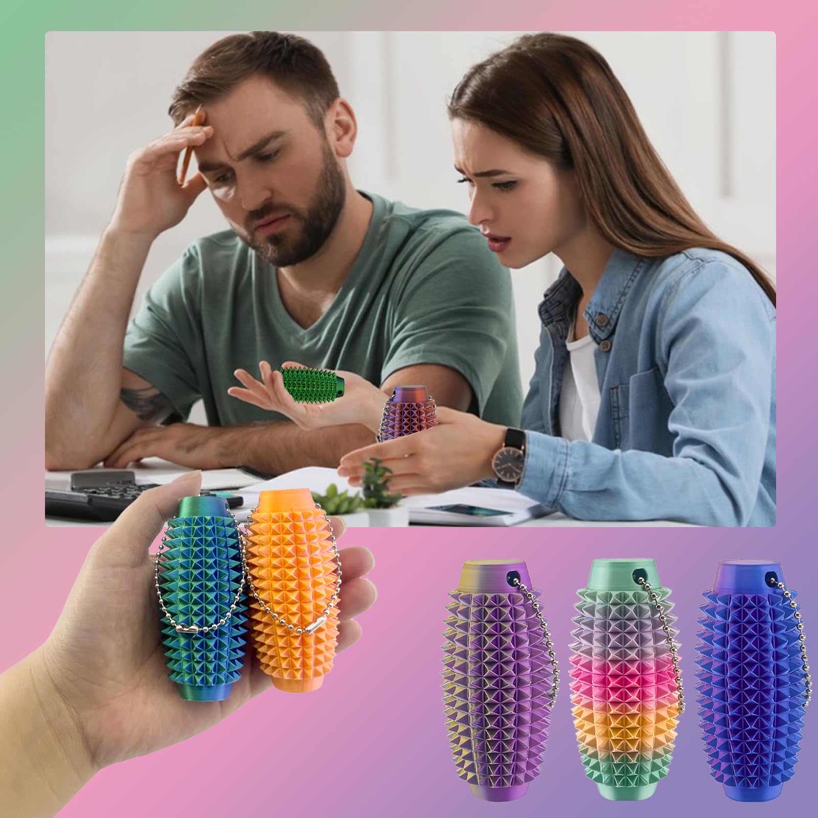Upgrade packaging showcases Deiviko sensory keychain and compact design.