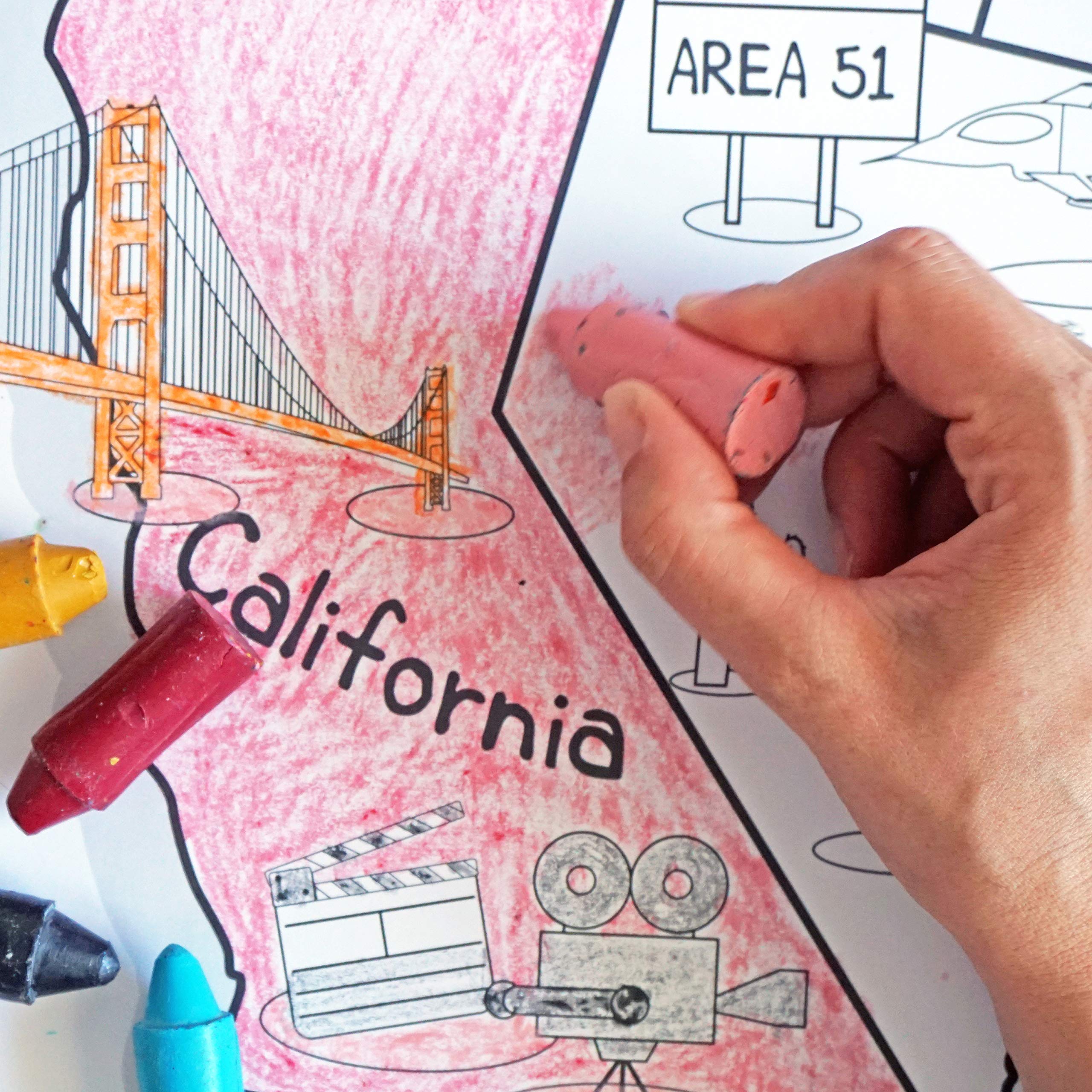 Dekali Designs US map poster folded for easy storage and transport.