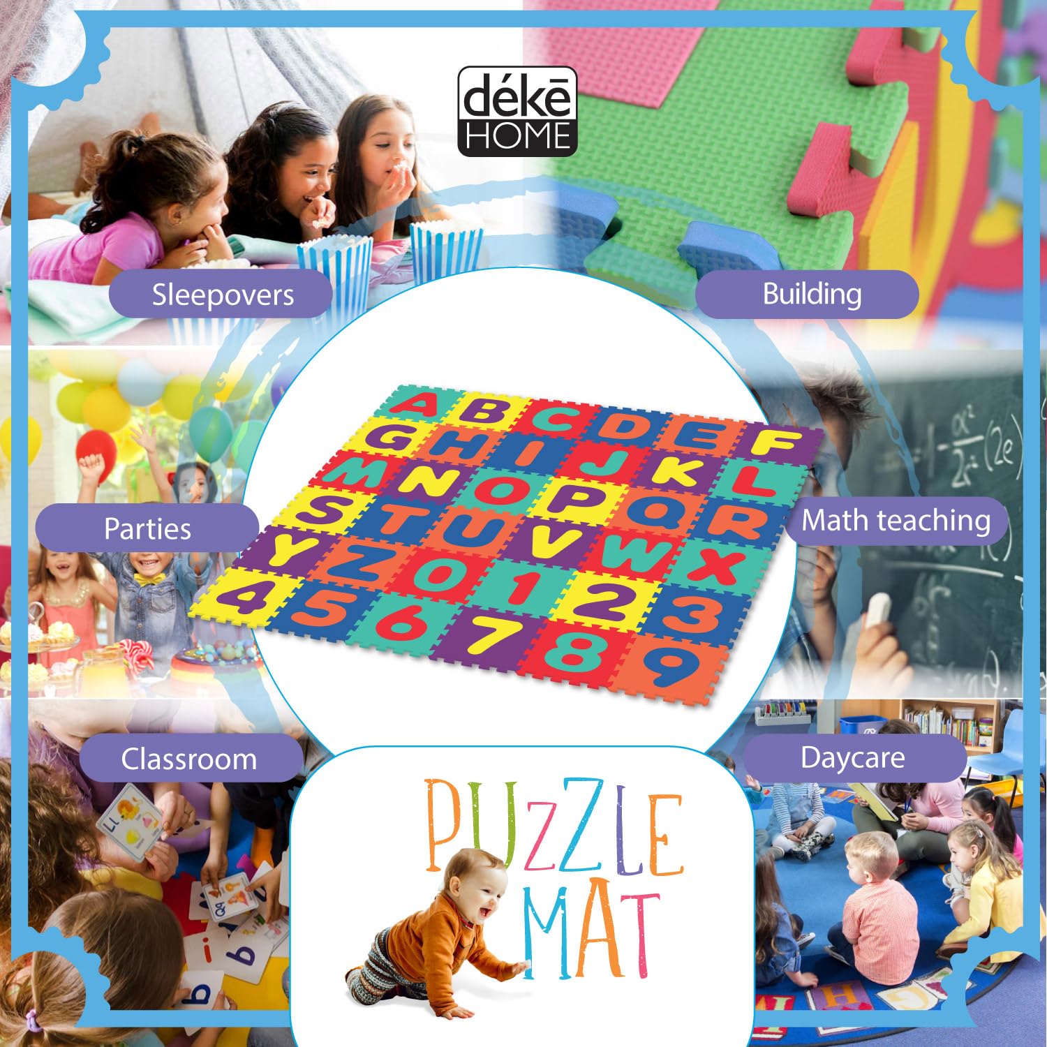 Deke Home foam puzzle tiles support 2D and 3D shape play during creative sessions.