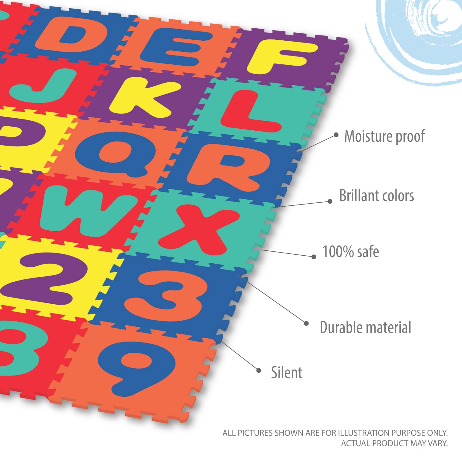 Deke Home easy-to-clean tiles wipe down quickly after busy playtimes.