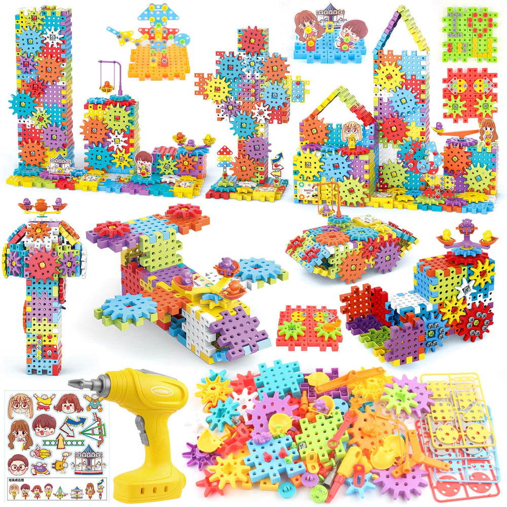 DEKILEA building toys 234 pieces showcase versatile gears and blocks for creative play.