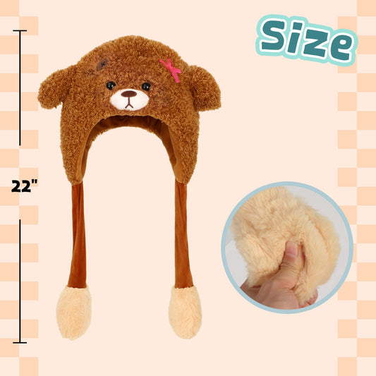 Deletoys bunny plush hat with flapping ears for cute photos.