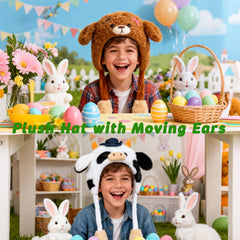 Deletoys fox plush hat with moving ears for cosplay.