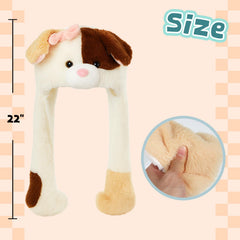 Deletoys bunny plush hat with moving ears for cute videos and outfits